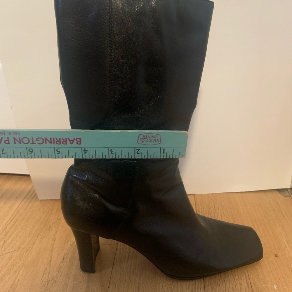 Black mid calf boots